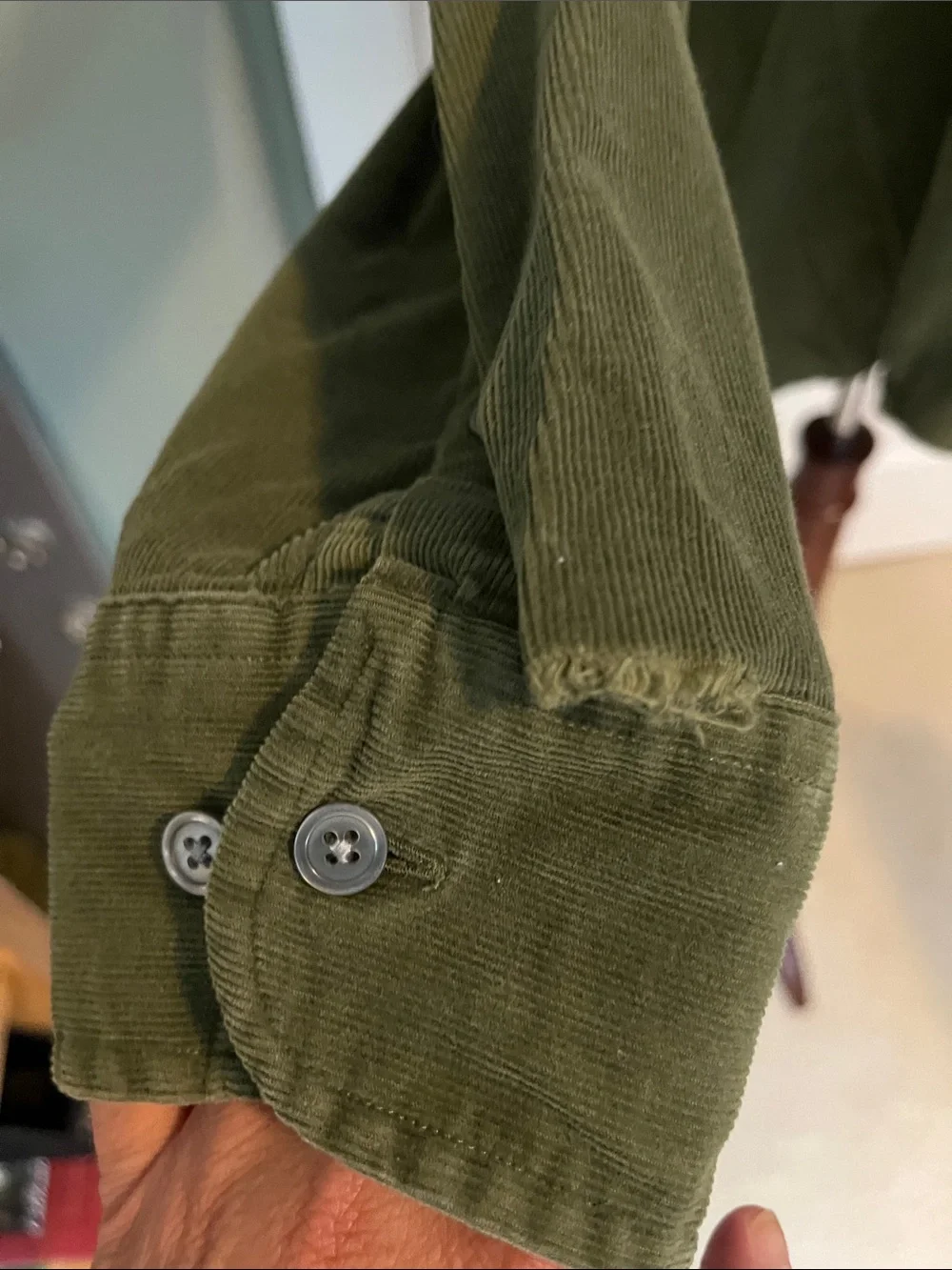 J. Crew Olive Green Corduroy Button-Down Shirt